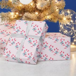 Cute Candy Cane Pattern Pink Christmas