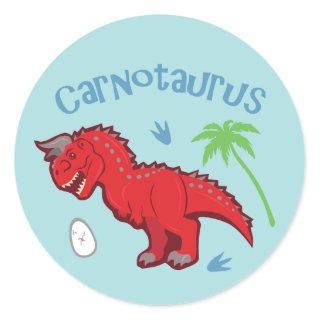 Cute Carnotaurus Classic Round Sticker