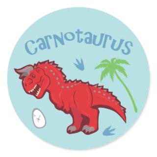 Cute Carnotaurus Classic Round Sticker