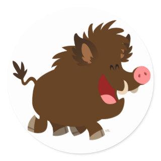 Cute Cartoon Beaming Wild Boar Sticker