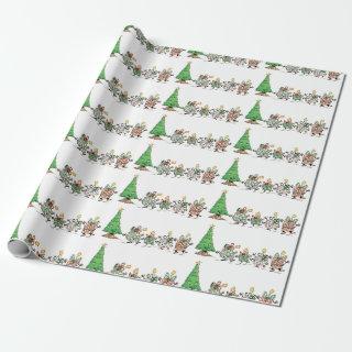 Cute Cartoon Dancing Christmas Presents and Tree