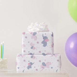Cute cartoon elephants pattern on navy-blue