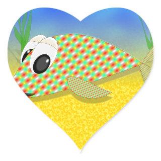 Cute Cartoon Fish Heart Sticker