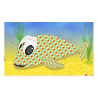 Cute Cartoon Fish Rectangular Sticker