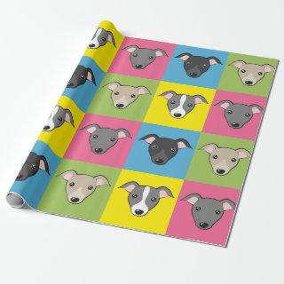Cute cartoon Italian greyhounds pop art pattern