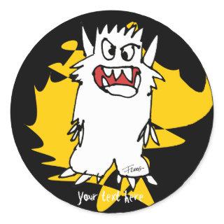 Cute Cartoon Monster Gold Personalized Labels