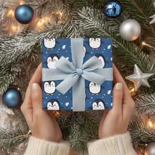 Cute Cartoon Penguin Face Pattern  Sheets