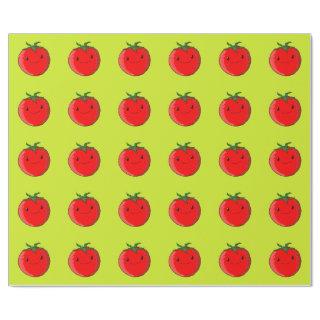 Cute Cartoon Tomato Pattern On Green