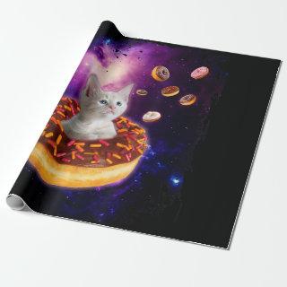 Cute Cat Inside Donut In Space Kitty Lovers