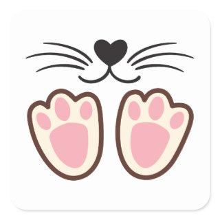 Cute cat paws square sticker