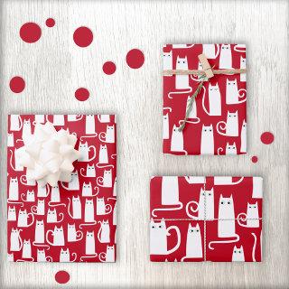 Cute Cat Red and White Festive  Sheets
