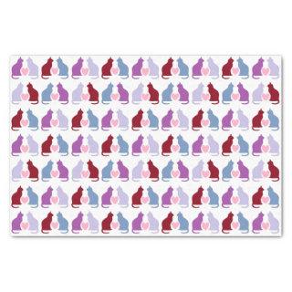 Cute Cats and Hearts Pattern Tissue Paper