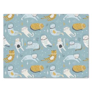 Cute cats in silly space suits children's pattern tissue paper