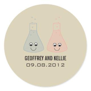 Cute Chemistry Wedding Stickers