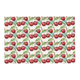 Cute Cherry Vintage Themed Pattern Placemat