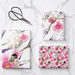 Cute Chickadee Watercolor Floral   Sheets
