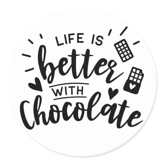 Cute Chocolate Addict Love Chocolate Party Wedding Classic Round Sticker