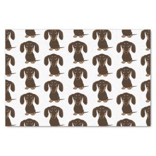 Cute Chocolate Dachshunds Pattern | Wiener Dogs Tissue Paper