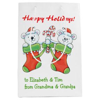 Cute Christmas Bears Grandchild Medium Gift Bag