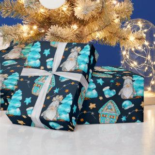 Cute Christmas Blue Scandinavian Gnomes
