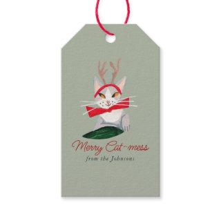 Cute Christmas Cat reindeer Holiday  Gift Tags