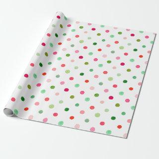 Cute Christmas Colorful Green and Red Polka Dots