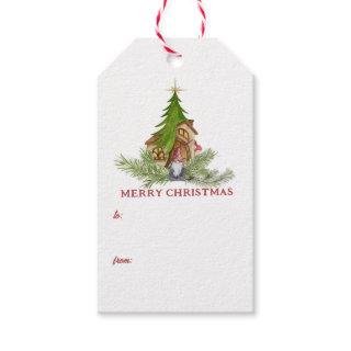 Cute Christmas Gnome Customize Gift Tag