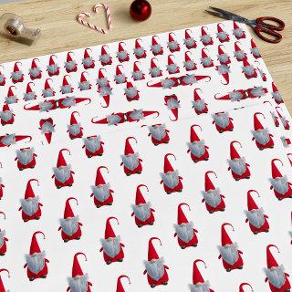 Cute Christmas Gnome Pattern Red and White Holiday  Sheets