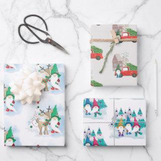 Cute Christmas Gnome Set of 3  Sheets