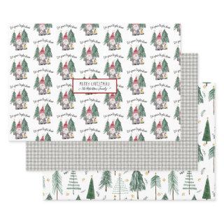 Cute Christmas Gnomes Light Shine Forest Tree Star  Sheets