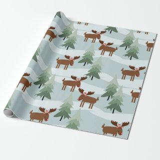 Cute Christmas Moose Pattern