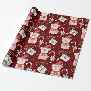 Cute Christmas Pig Pattern