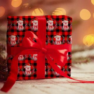 Cute Christmas Pig With Buffalo Plaid Red Funny