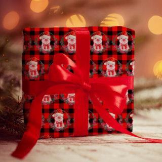 Cute Christmas Pig With Buffalo Plaid Red Funny