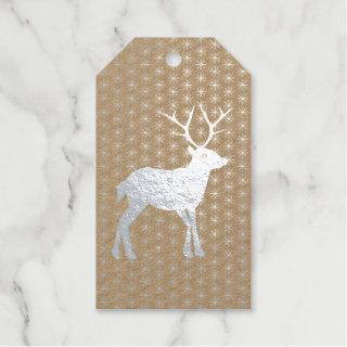 Cute Christmas Reindeer with Red Nose Custom Foil Gift Tags