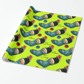Cute Christmas Stocking,Little Child ,Green