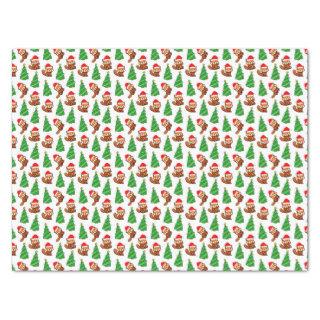 Cute Christmas Tree Red Panda Santa Hat Tissue Paper