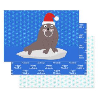 Cute Christmas Walrus and Snowflakes Custom  Sheets
