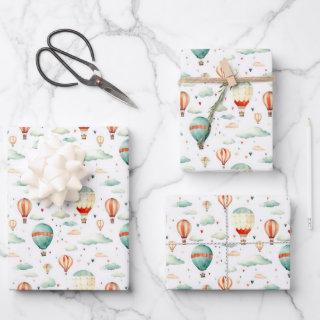Cute Circus Air Balloon Hearts Baby Shower Nursery  Sheets