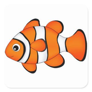 cute clown fish square sticker