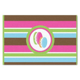Cute Colorful Bakery Macaroons Fun Stripe Favor Tissue Paper