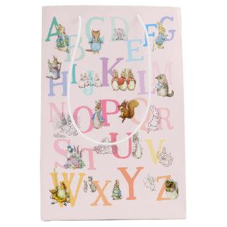 Cute Colorful Beatrix Potter Alphabet  Medium Gift Bag