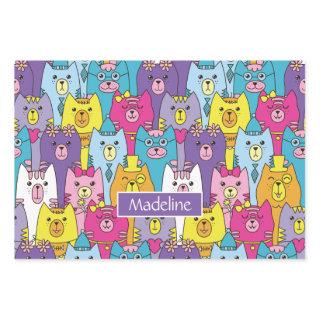 Cute Colorful Cartoon Cats Pattern Personalized  Sheets
