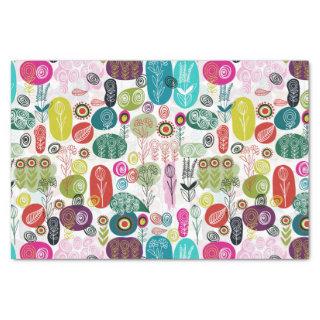 Cute Colorful Cartoon Childlike Floral Pattern Tissue Paper