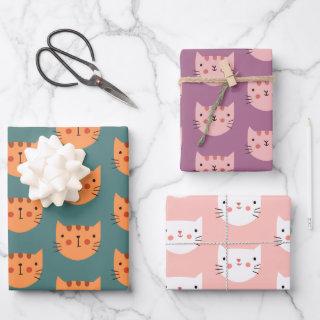 Cute Colorful Cats Pastel Minimal   Sheets