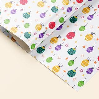 Cute Colorful Christmas Tree Ornaments Pattern