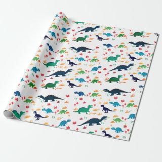 Cute Colorful Dinosaurs Pattern
