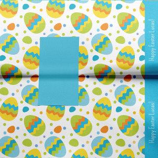 Cute Colorful Easter Egg Pattern with Kid Name Tissue Paper