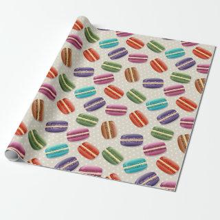 Cute Colorful Macarons Pattern with Polka Dots