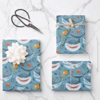 Cute Colorful Shark Birthday Boy Thank You Gifts  Sheets